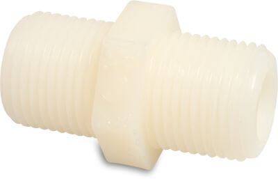 Nipple nylon 16bar male thread white