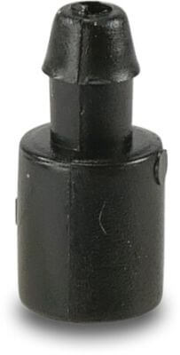 NaanDan 1-way outlet plastic barbed x taper F black Click Tif