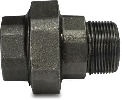 Nr. 331 Union coupler cast iron black DVGW 25 bar female thread x male thread type flat