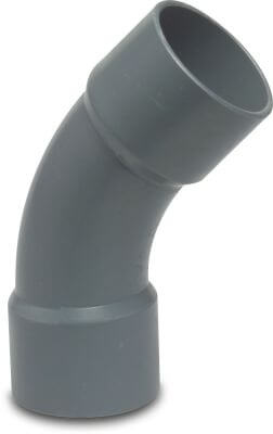 Profec Long bend 45° PVC-U glue socket grey made from tubing