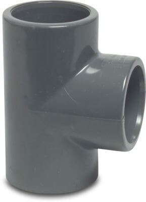 Profec T-piece 90° PVC-U KIWA 16bar glue socket grey