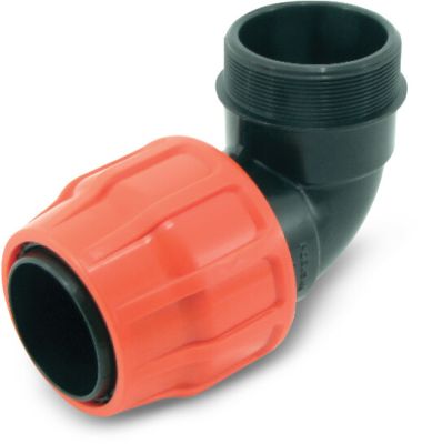 Elbow 90° PP compression x male thread type Layflat
