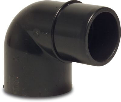 Praher Elbow 90° reducing PVC-U 16bar socket x glue spigot black