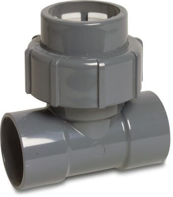 Adaptor T-piece 90° PVC-U 4bar imperial glue socket x compression x imperial glue socket grey