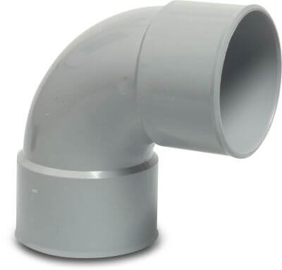 Bend 90° PVC-U KOMO glue socket grey