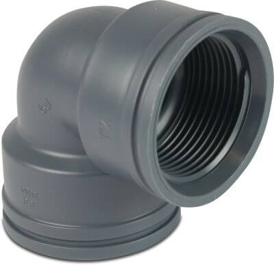 Elbow 90° PP 10 bar female thread grey