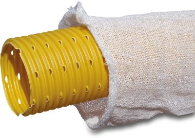 Drainage pipe PVC-U KIWA/KOMO click socket x plain yellow perforated