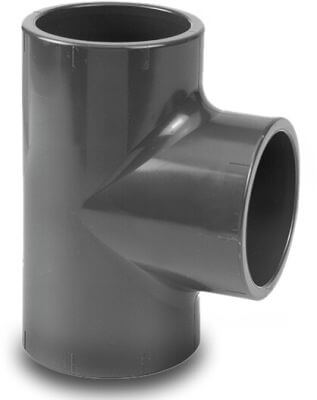 VDL T-piece 90° PVC-U KIWA glue socket grey