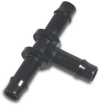 Barbed T-piece 90° PA (nylon) 10bar hose tail black WF