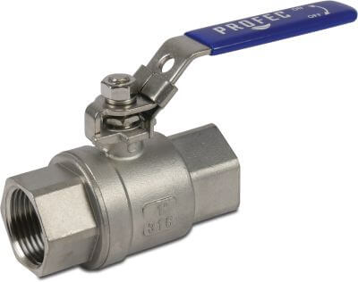 Profec 2-piece ball valve stainless steel 316 64 bar female thread