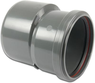 Drainage reducer bush PVC-U KOMO/BENOR ring seal x spigot grey