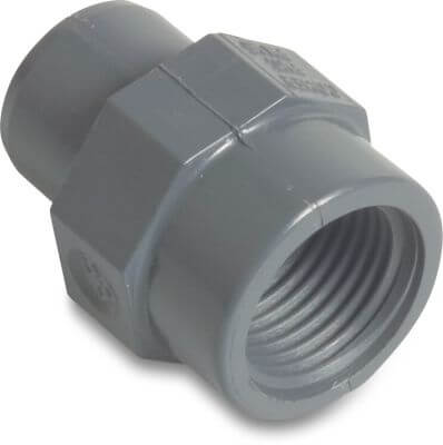 Profec Adaptor spigot PVC-U 10 bar imperial glue spigot x female thread grey