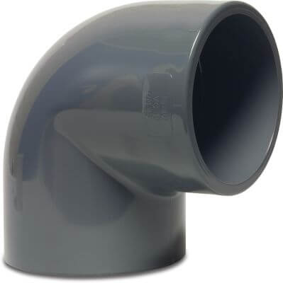 Profec Elbow 90° PVC-U glue socket grey