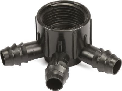 3-way distributor POM 4 bar barbed x female thread black