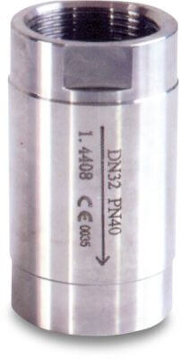Non return valve spring loaded stainless steel 316 40bar female thread