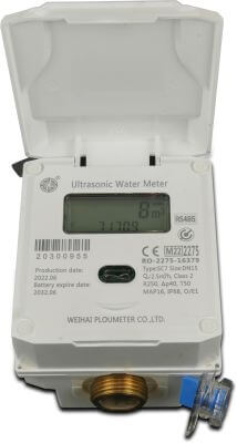 Profec Ultrasonic water meter brass MID 16 bar male thread white type Class 2