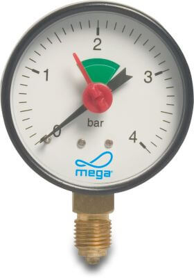 Profec Pressure gauge male thread black dry