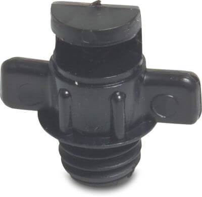 Spray nozzle 180° plastic male thread black