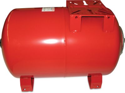 Varem Membrane pressure tank steel 10bar male thread red horizontal