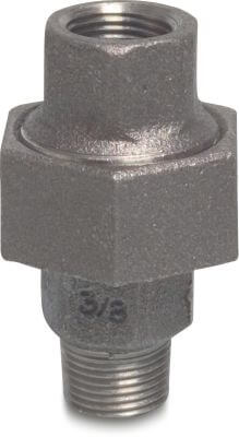 Profec Nr. 341 Union coupler cast iron black DVGW 25 bar female thread x male thread type conical