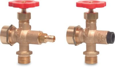 Sight glass connector valve brass male thread x gauge connection