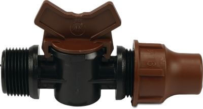 Plug valve PE male thread x lock brown BF-valve lock