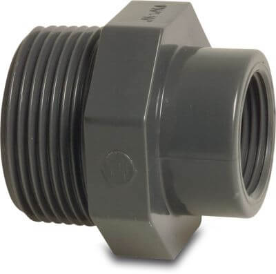 Profec Reducer nipple PVC-U 10bar male thread x female thread grey