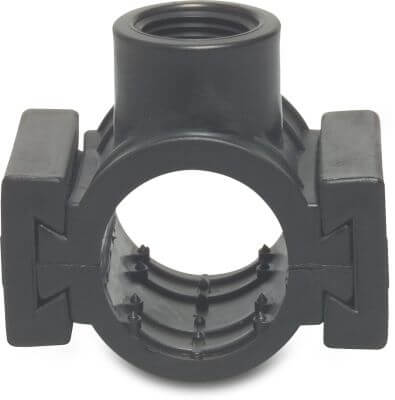 Clamp saddle PP 6bar clamp x female thread black wedge