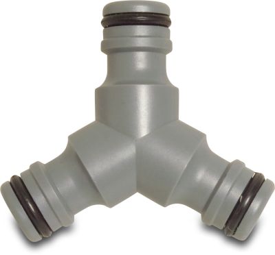 Flotide 3 way click distributor PVC-U male click grey