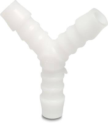 Hose tail Y-piece nylon 16bar hose tail white