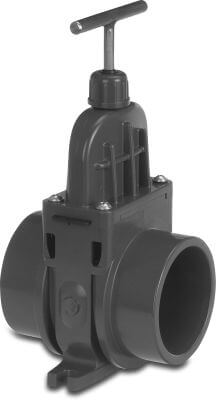 VDL Gate valve PVC-U 0.5bar glue socket grey