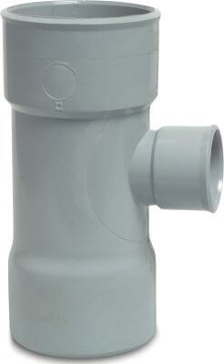 Drainage reducer T-piece 87° PVC-U KOMO glue socket grey