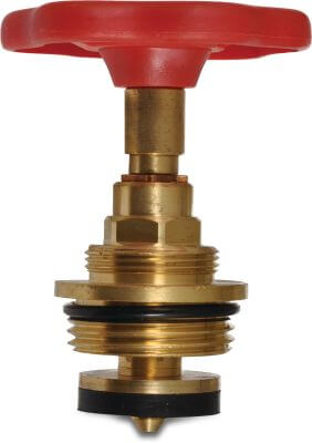 Valve top brass DVGW red
