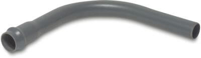 Long bend 90° PVC-U 10bar ring seal x spigot grey