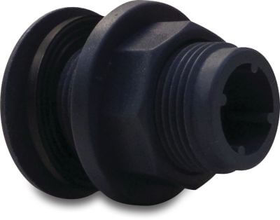 Tank connector PP 6bar male thread grey