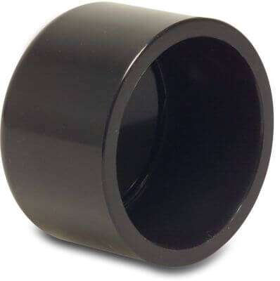 Cap PVC-U 16bar glue socket black