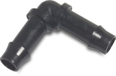 Barbed elbow 90° PA (nylon) 10bar hose tail black WF