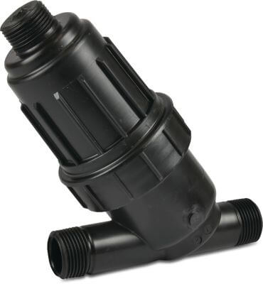 Inline filter PP 8bar male thread black