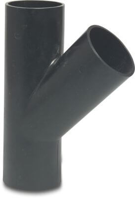 T-piece 45° PE80 4 bar welding spigot black