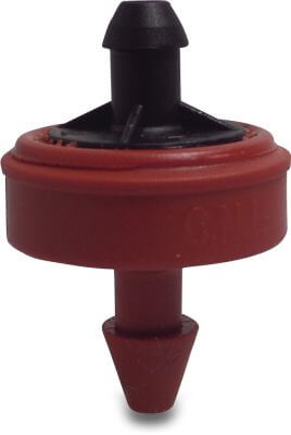 Netafim Dripper silicone 3,5bar push-in x hose tail black/red PC Kameleon