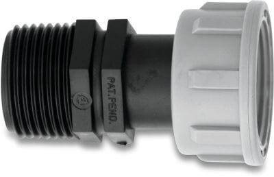 Tavlit Swivel adaptor PP 10bar female thread x male thread with O-ring