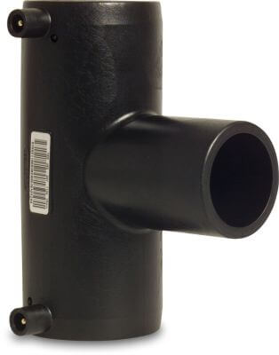 Profec T-piece 90° PE100 DVGW electrofusion socket x spigot x electrofusion socket black