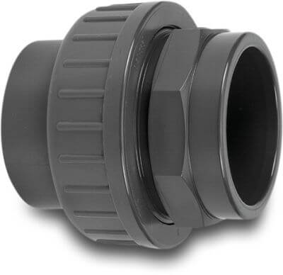 VDL Union coupler PVC-U glue socket grey A