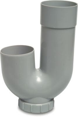 Siphon PVC-U glue socket x spigot grey