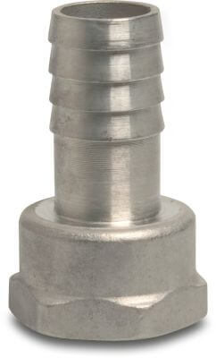 Profec Barbed adaptor stainless steel 316 50bar female thread x hose tail