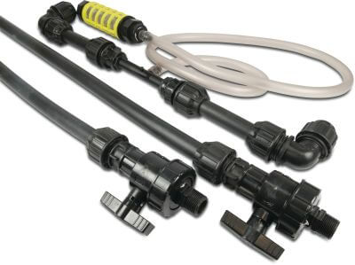 Venturi injector complete PP male thread x hose tail x male thread black