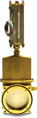 MZ Sluice valve brass 4bar square flange 0080, with actuator