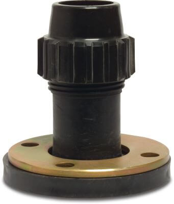 Jason Flange adaptor PP DVGW/KIWA/WRAS/SVGW DIN flange x compression black/white