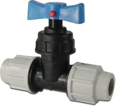 Stopcock PP 16bar compression black/white