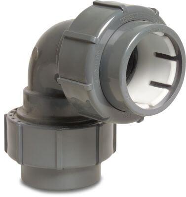 Elbow 90° PVC-U 4 bar compression grey